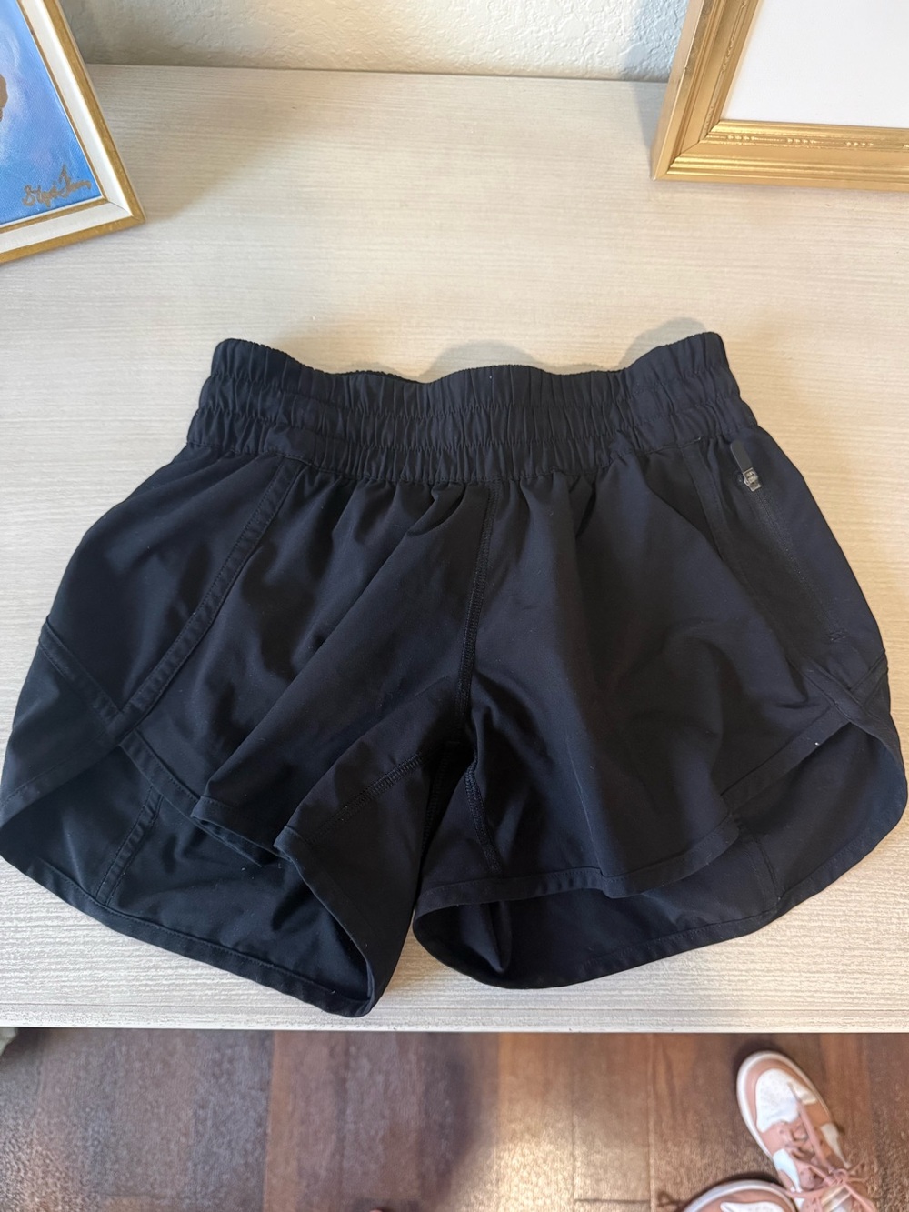 lululemon athletica Black Women's Running Shorts with Zipper Pocket